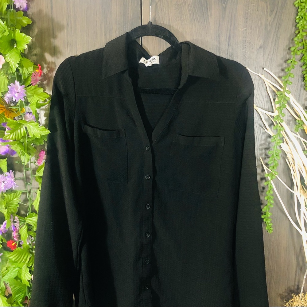 **3/$30express Button Down Collared Blouse Medium - image 8